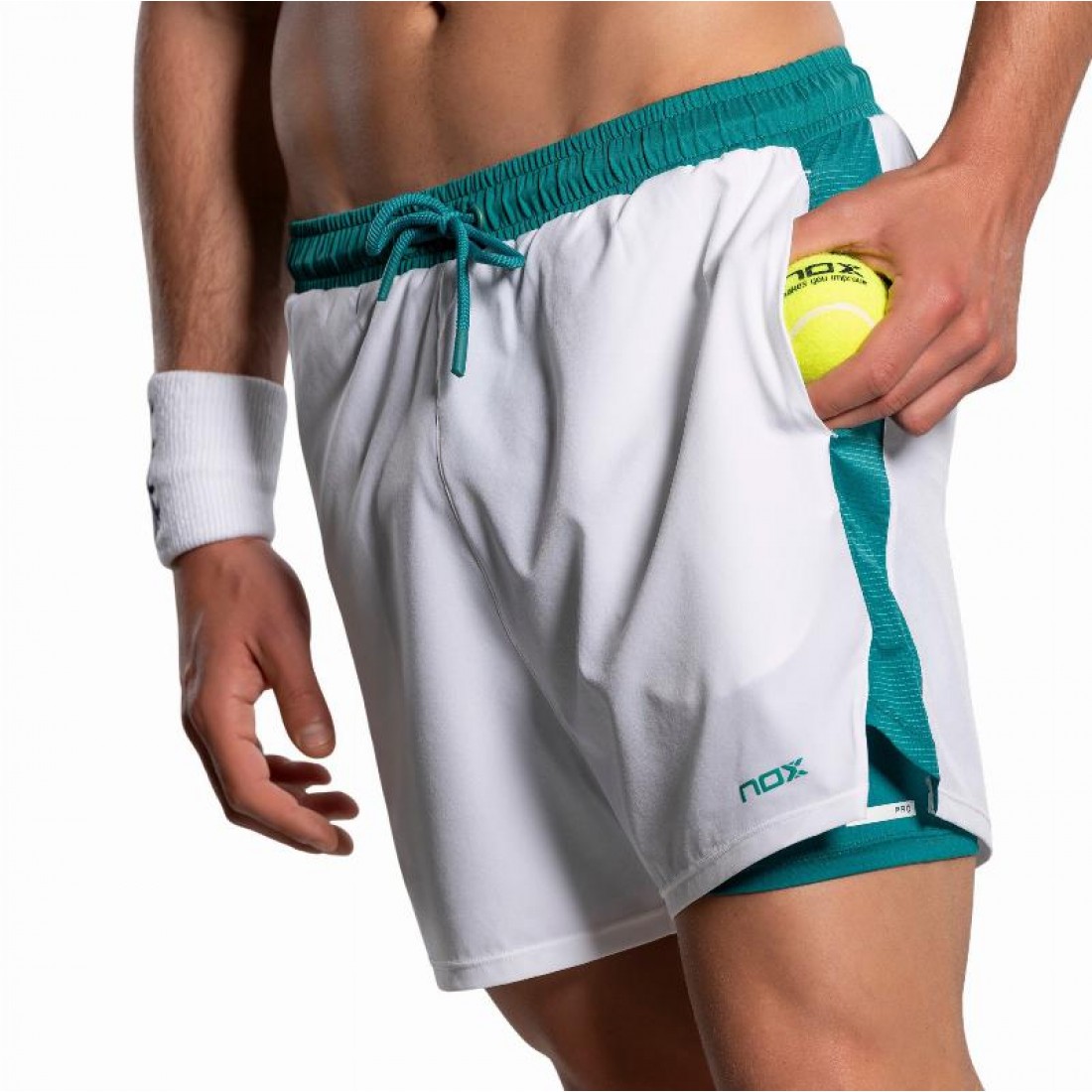 Pantaloncini Nox Pro Bianco Verde Ivy - immagine 4