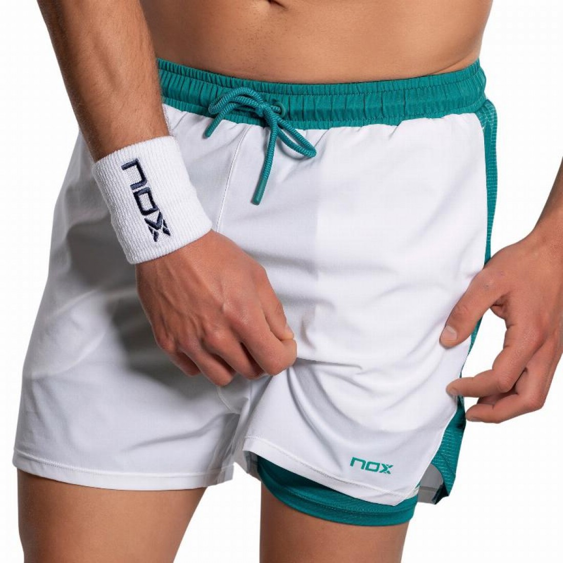 Pantaloncini Nox Pro Bianco Verde Ivy - immagine 5