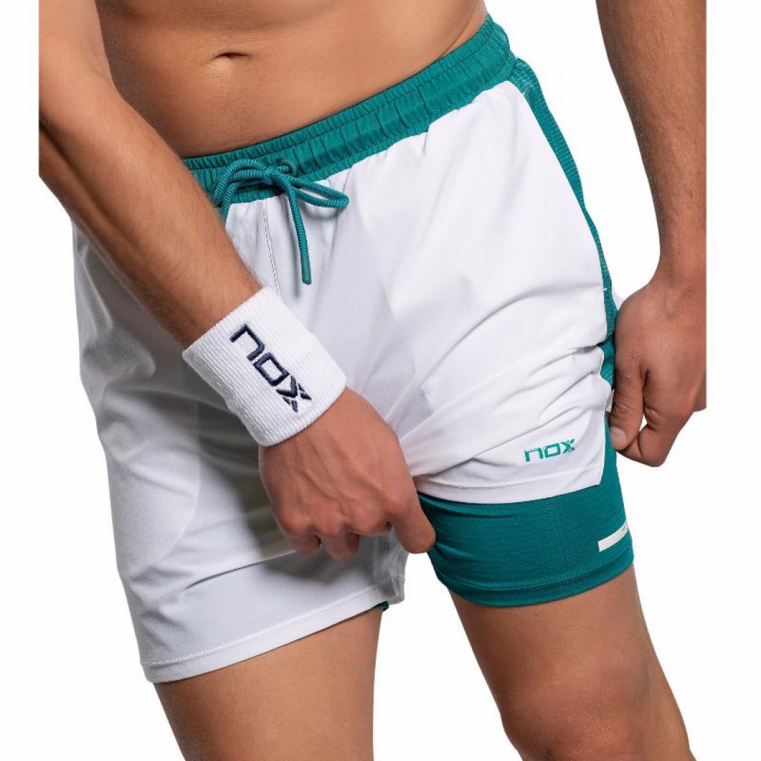 Pantaloncini Nox Pro Bianco Verde Ivy - immagine 6
