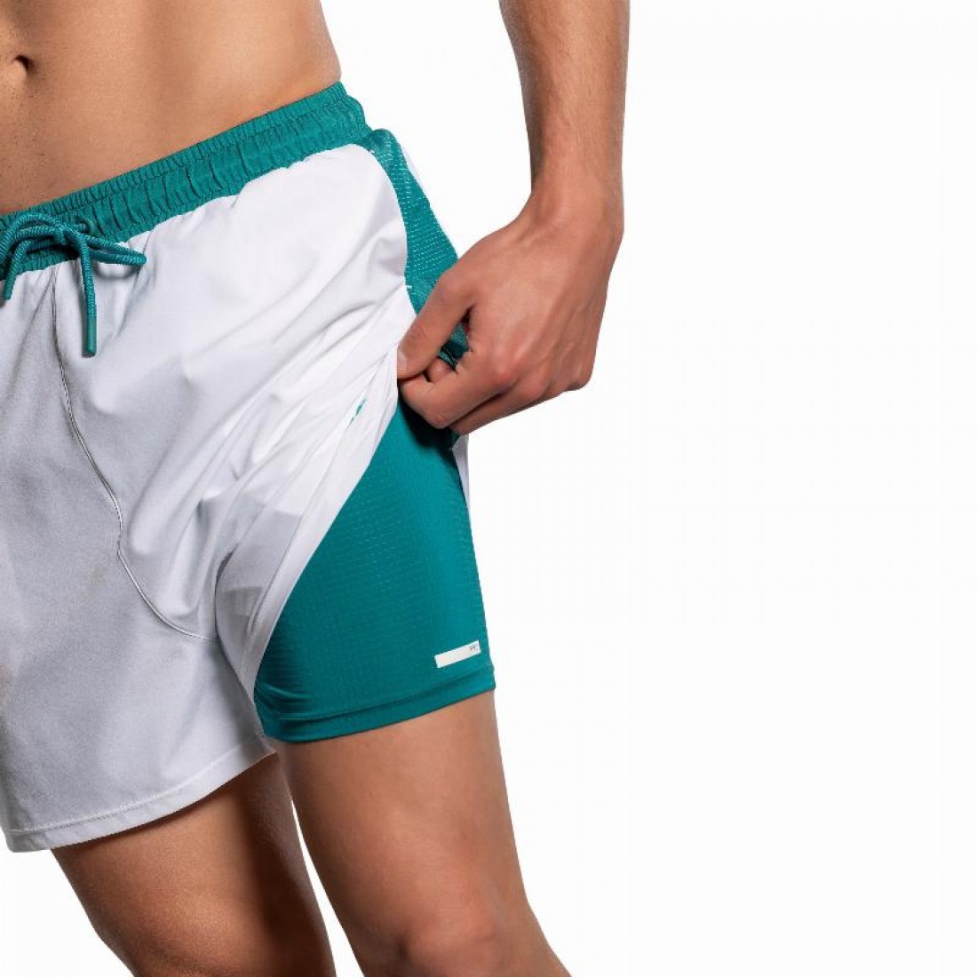 Pantaloncini Nox Pro Bianco Verde Ivy - immagine 7
