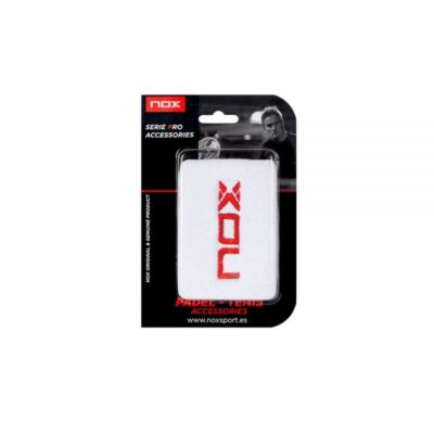 Polsino Nox Blister X2 Bianco Logo Rosso