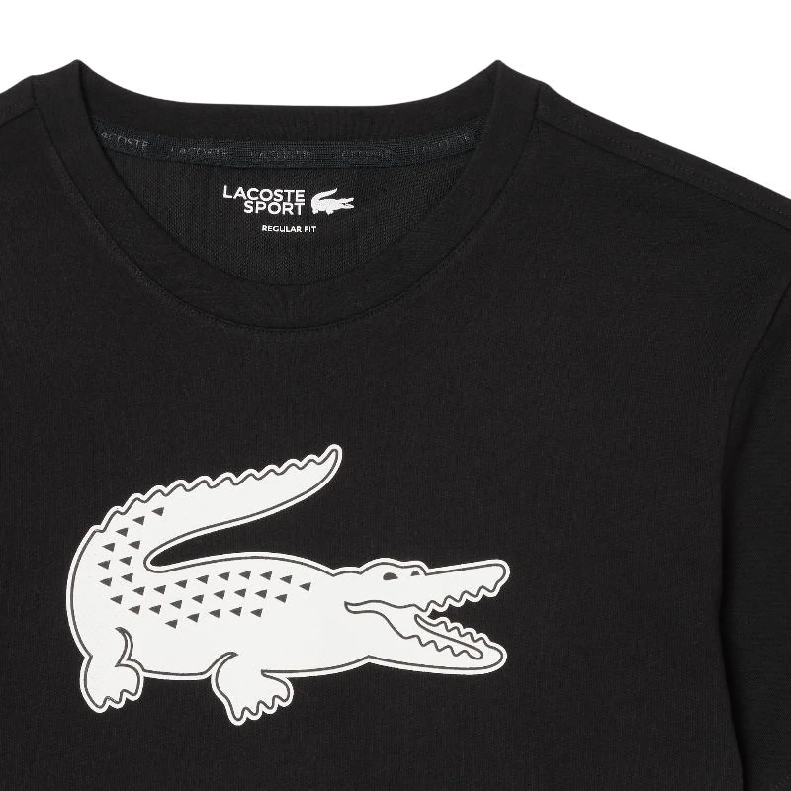 Maglietta Lacoste Sport Nero Bianco - immagine 5