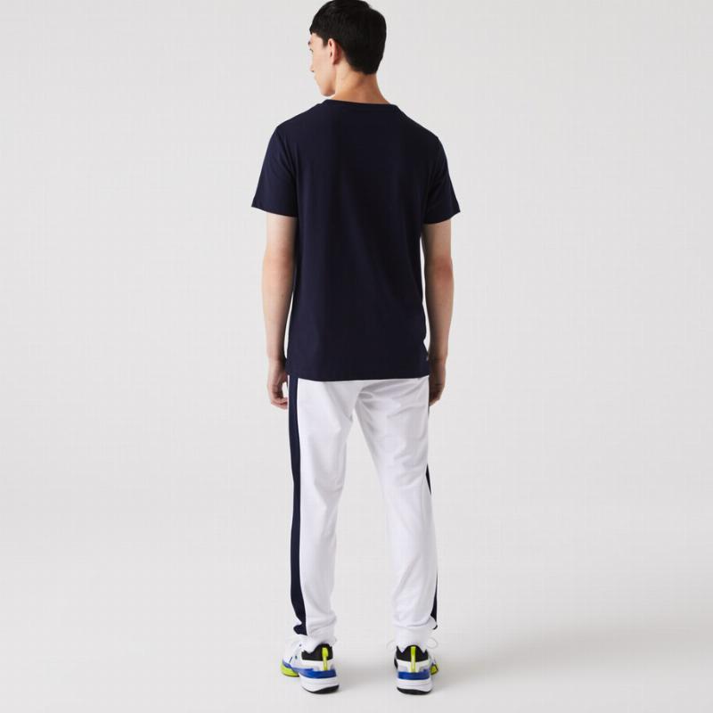 Maglietta Lacoste Sport Blu Marino Logo Verde - immagine 4
