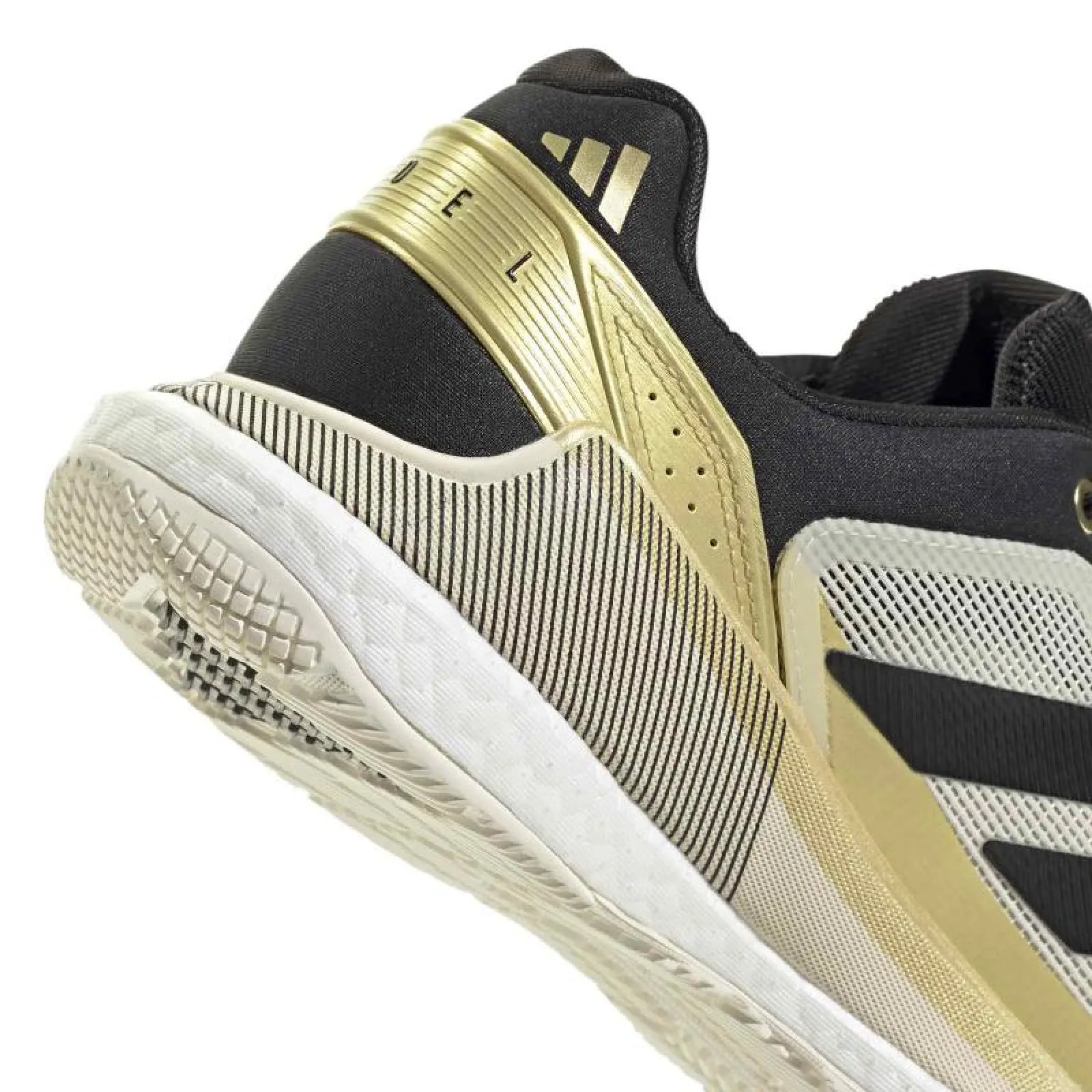 Scarpe Adidas Crazyquick Boost Padel Bianco Nero Oro - immagine 8